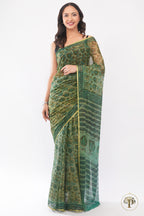 Nashpal Green Chiffon Saree