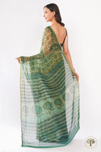 Nashpal Green Chiffon Saree