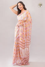 Pink Sanganeri Chiffon Saree