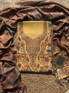 Mustard Yellow Kashmiri Kani Silk Suit