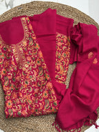 Rani Pink Kashmiri Aari Embroidery Suit