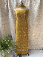 Mustard Yellow Suit with Silver Embroidery