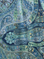 Jade Blue Green Kashmiri Jamawari Silk Saree