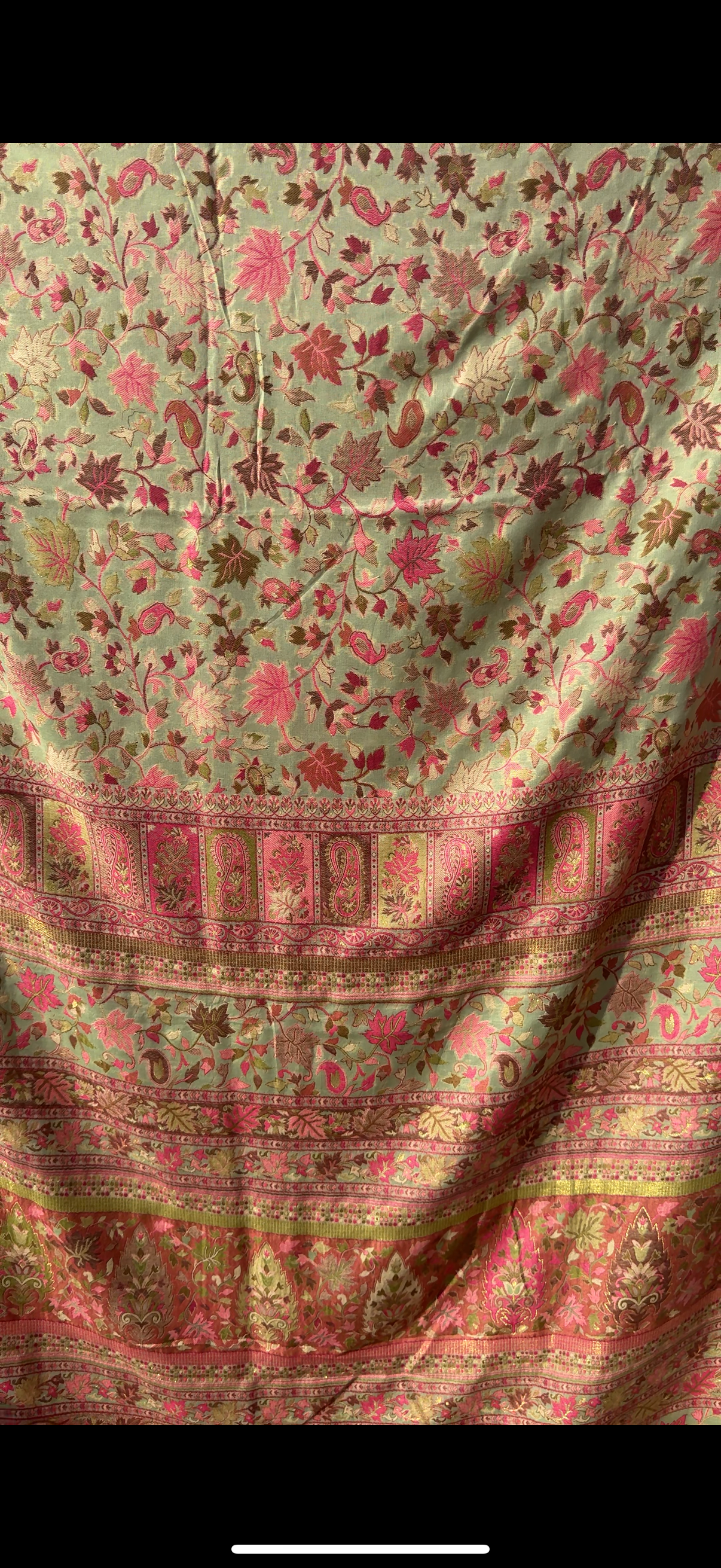 Pista Green Kashmiri Kani Silk Saree