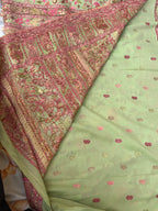 Pista Green Kashmiri Kani Silk Saree